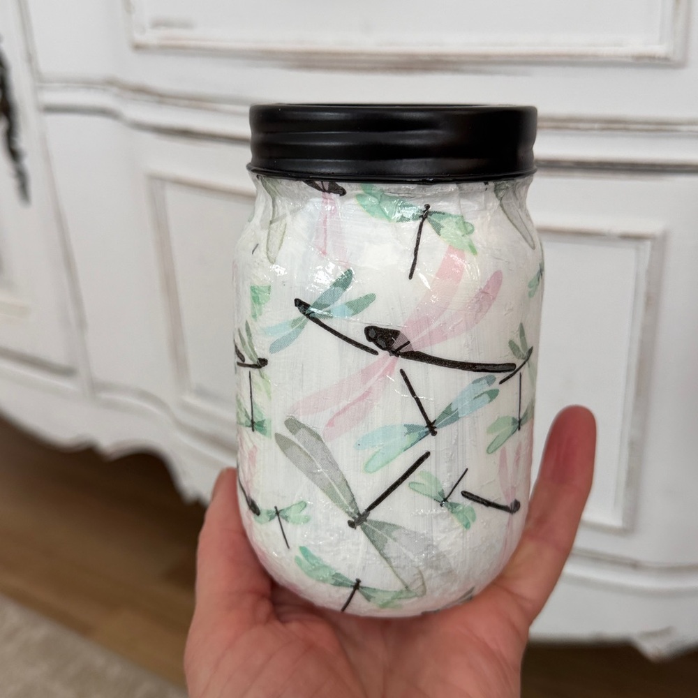Handcrafted Dragonfly Candle Holder Lantern